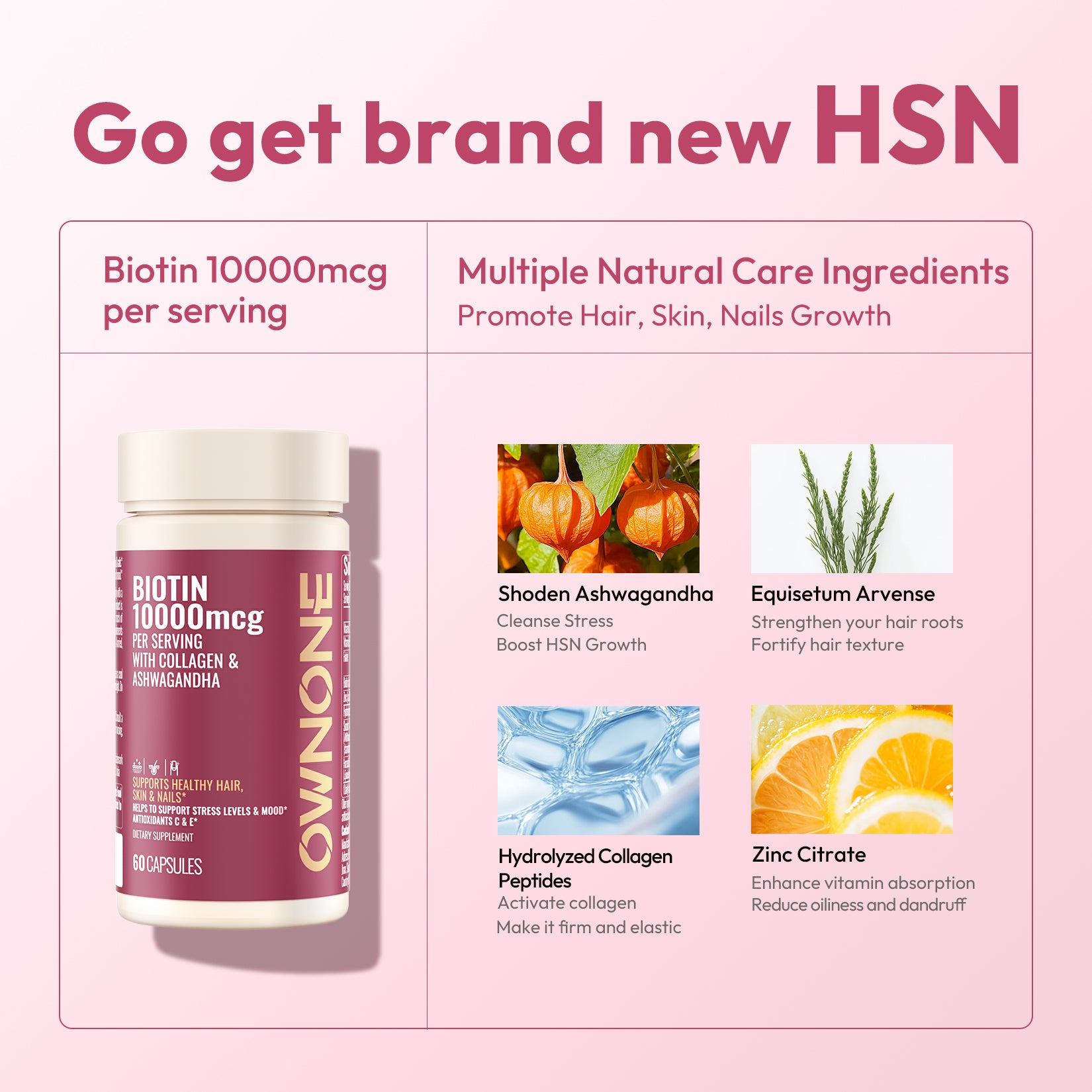 OWNONE Biotin 10,000mcg – Boost Hair, Skin & Nails with Natural Support